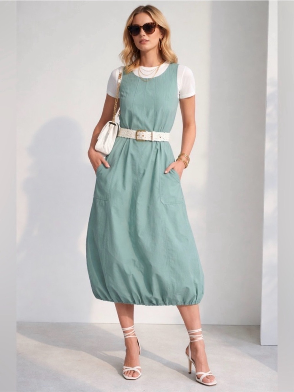 Aleeza Paris Cargo Dress in Tiffany Size Large